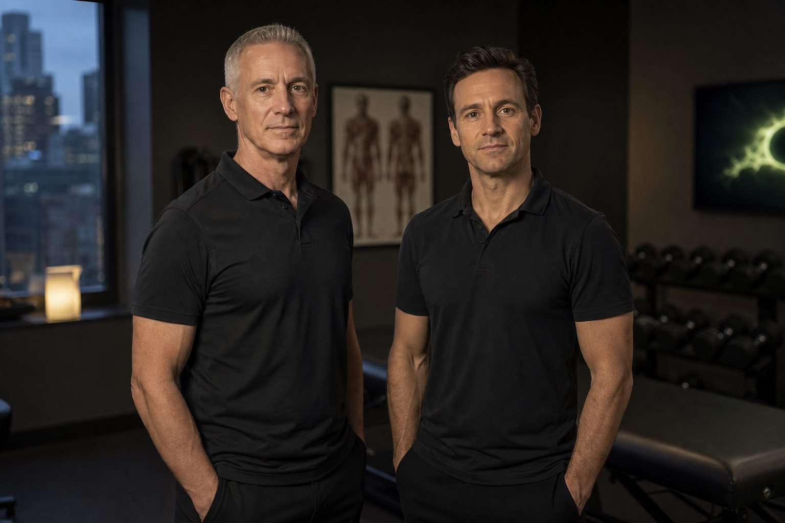Peter Schultz and Alan Diamond in the treatment room at Diamond and Schultz